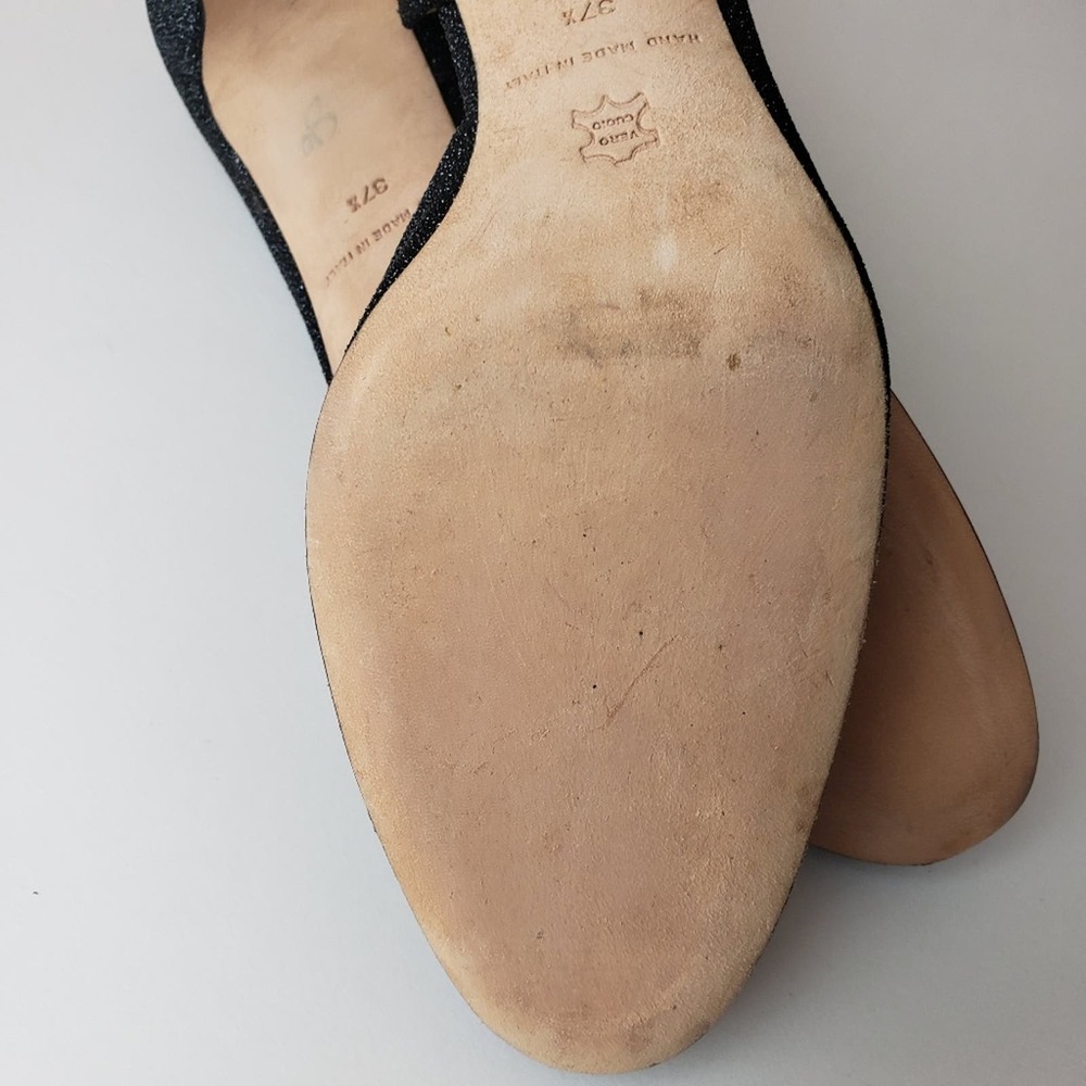 Linda Pritcher Soutine Made In Italy Black Onyx Pumps Size 7 1/2 Eur 37 1/2 - Picture 7 of 11